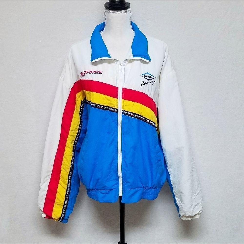 RARE Vintage 80s Swingstar Dodge Motorsports Dana Racing Colorblock Windbreaker - Picture 2 of 16